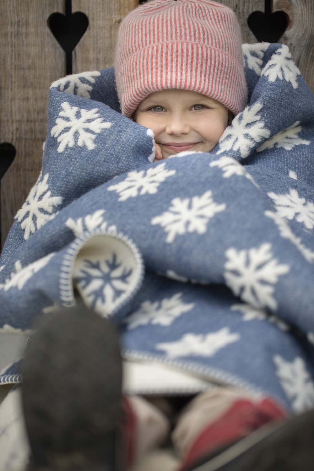 CARLA throw plaid "snowflake" in . Throw Blanket made by David Fussenegger , a family-run mill in Austria.