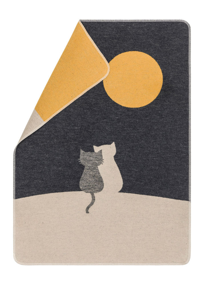 PET blanket "moongazing" in charcoal . Pet Blanket made by David Fussenegger , a family-run mill in Austria.