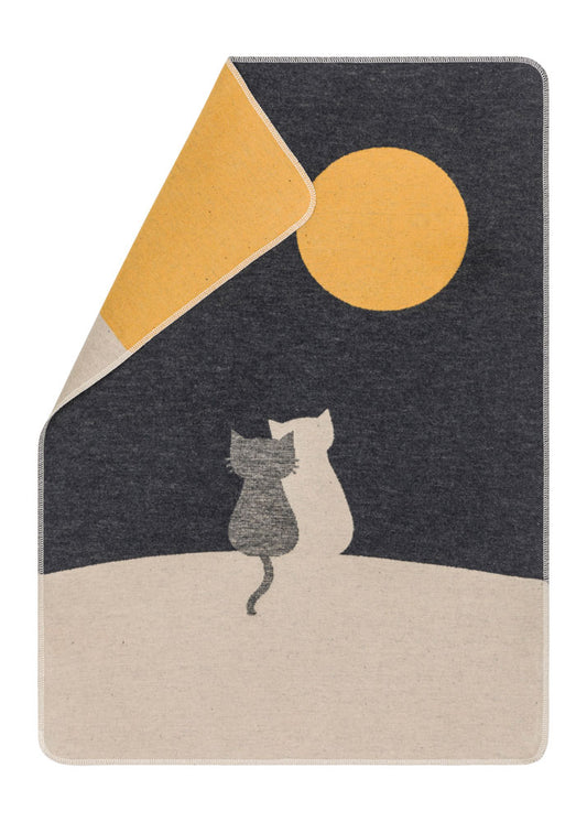 PET blanket "moongazing" in charcoal . Pet Blanket made by David Fussenegger , a family-run mill in Austria.