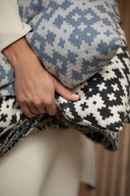 NOVA cushion cover "small ethnic pattern" in . Cushion Cover made by David Fussenegger , a family-run mill in Austria.