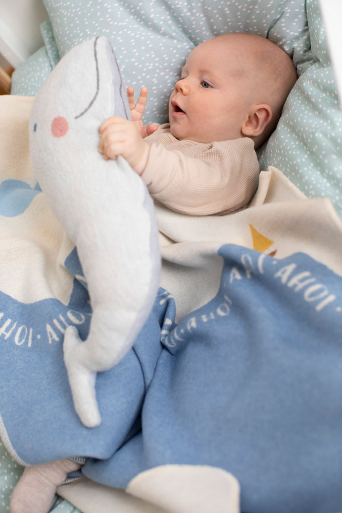 JUWEL pillow "whale" includes filling in . Filled Cushion made by David Fussenegger , a family-run mill in Austria.