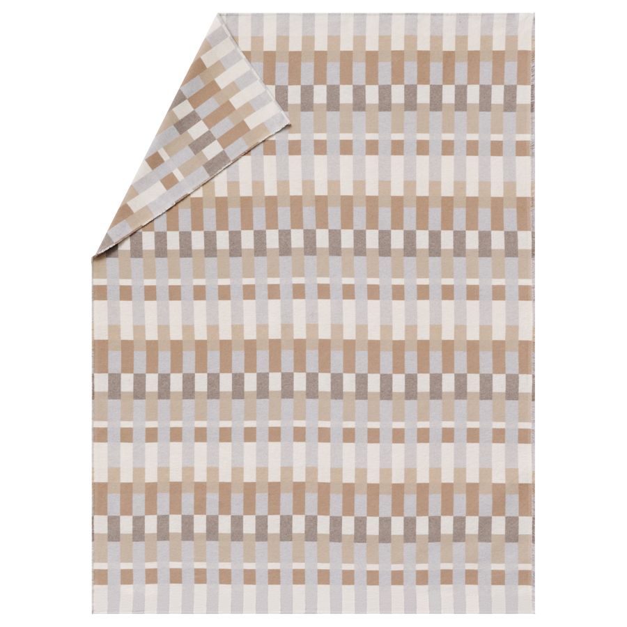 LUCA Throw "Patchwork" in cement . Throw Blanket made by David Fussenegger , a family-run mill in Austria.