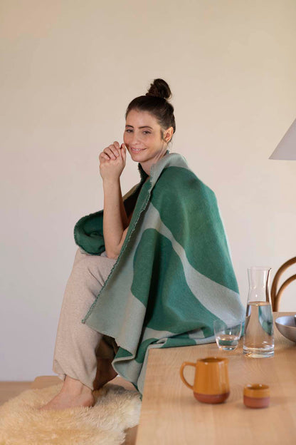LUCA throw flannel "large leaves" in . Throw Blanket made by David Fussenegger , a family-run mill in Austria.