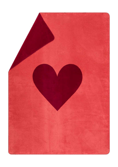 SAVONA throw "big heart" in red . Throw Blanket made by David Fussenegger , a family-run mill in Austria.