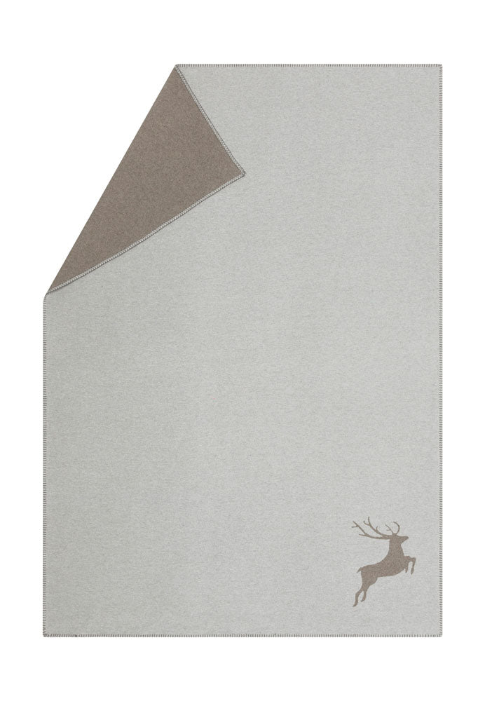 SYLT throw "stag" in grey . Throw Blanket made by David Fussenegger , a family-run mill in Austria.
