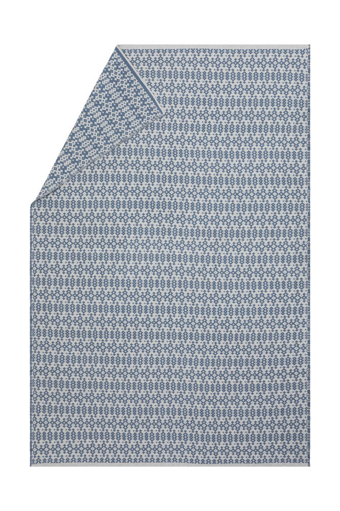 NOVA throw "small ethnic pattern" in grey blue . Throw Blanket made by David Fussenegger , a family-run mill in Austria.