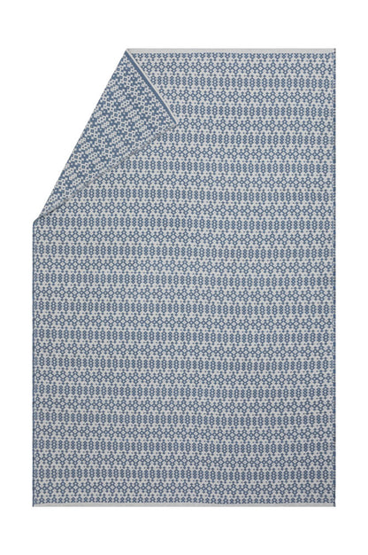 NOVA throw "small ethnic pattern" in grey blue . Throw Blanket made by David Fussenegger , a family-run mill in Austria.
