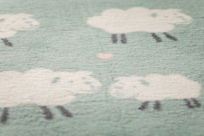 MILA baby blanket "sheep allover" in . Blanket made by David Fussenegger , a family-run mill in Austria.