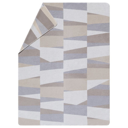 SAVONA Throw "Geometric Shapes" in cement . Throw Blanket made by David Fussenegger , a family-run mill in Austria.