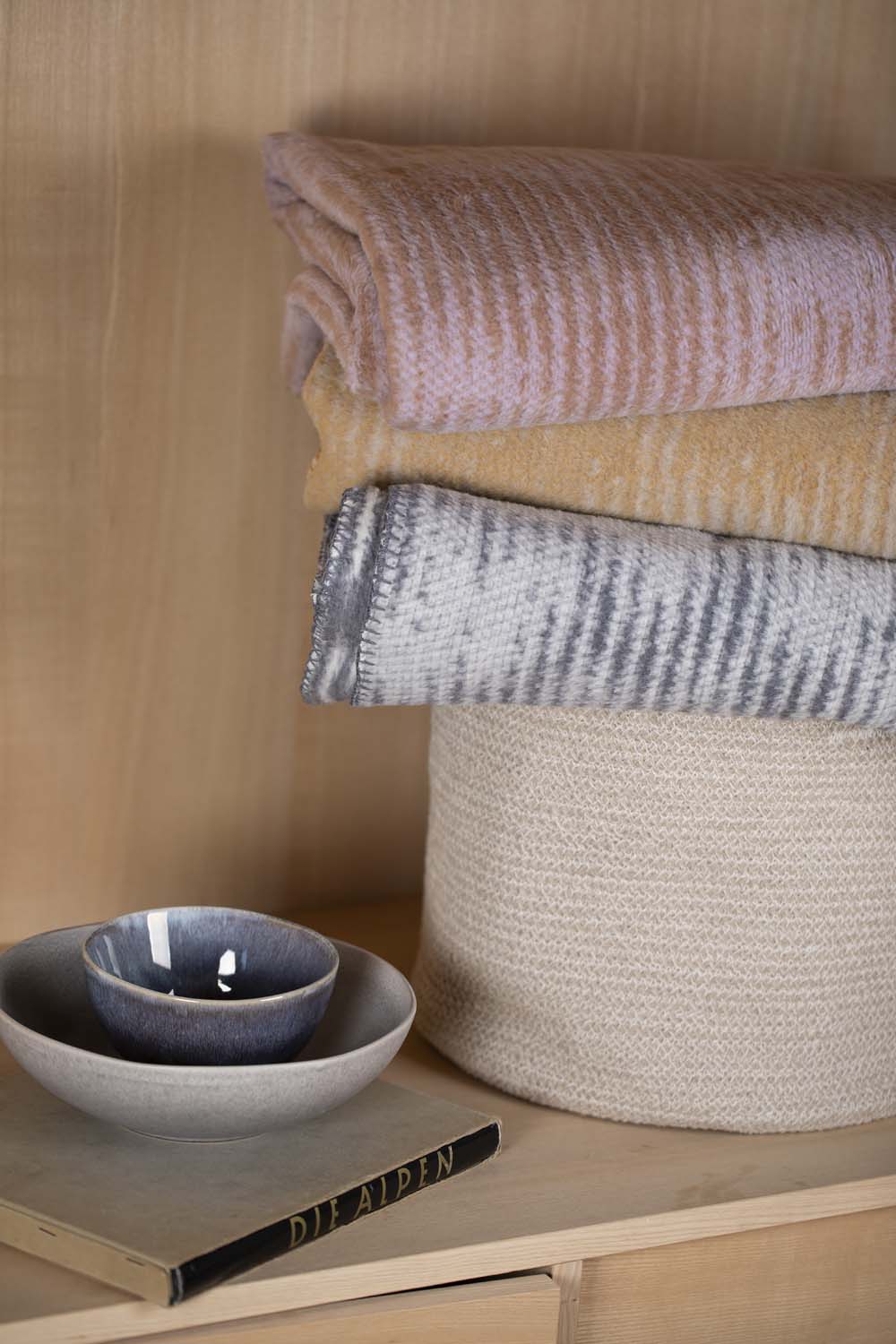 SAVONA throw "structures" in . Throw Blanket made by David Fussenegger , a family-run mill in Austria.