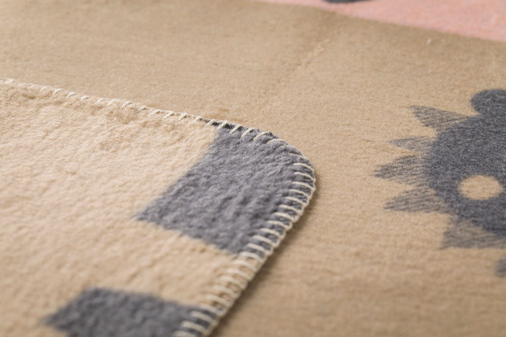 MILA baby blanket "lions in love" in . Blanket made by David Fussenegger , a family-run mill in Austria.