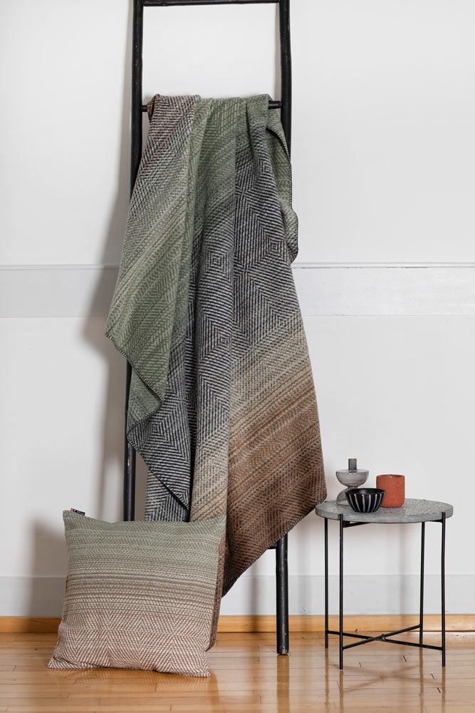 SAVONA throw "gradient herringbone" in . Throw Blanket made by David Fussenegger , a family-run mill in Austria.