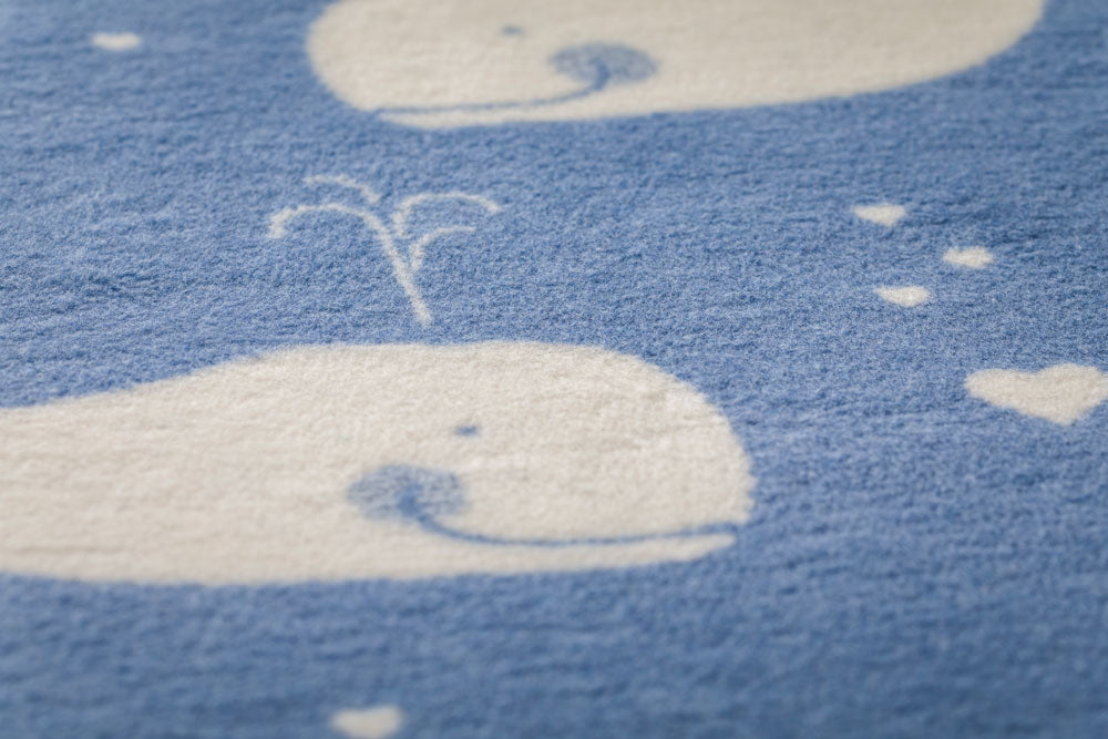 MAJA baby blanket organic "whales allover" in . Blanket made by David Fussenegger , a family-run mill in Austria.