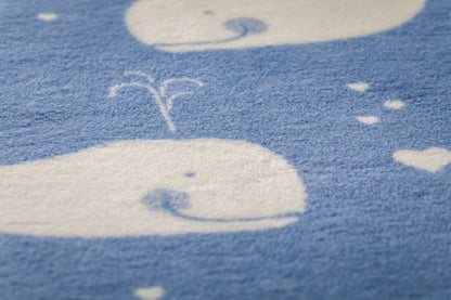 MAJA baby blanket organic "whales allover" in . Blanket made by David Fussenegger , a family-run mill in Austria.