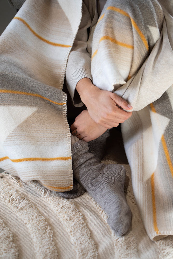 SAVONA throw "aztec" in . Throw Blanket made by David Fussenegger , a family-run mill in Austria.