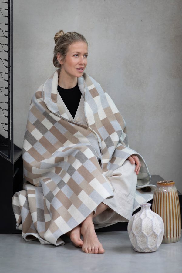 LUCA Throw "Patchwork" in . Throw Blanket made by David Fussenegger , a family-run mill in Austria.