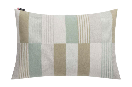 SILVRETTA cushion cover "lines/rectangles" in linden . Cushion Cover made by David Fussenegger , a family-run mill in Austria.