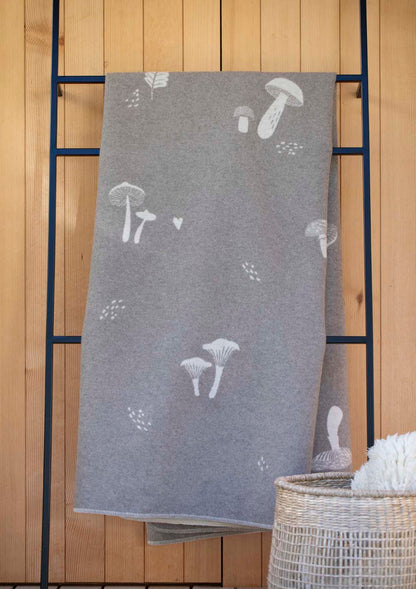 SILVRETTA throw "mushrooms'n more" in . Throw Blanket made by David Fussenegger , a family-run mill in Austria.