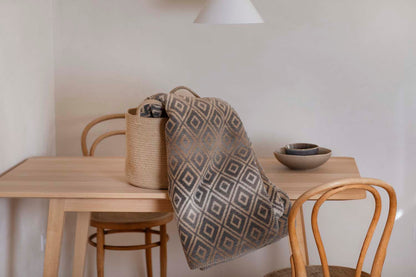 SAVONA throw "lozenge shapes gradient" in . Throw Blanket made by David Fussenegger , a family-run mill in Austria.