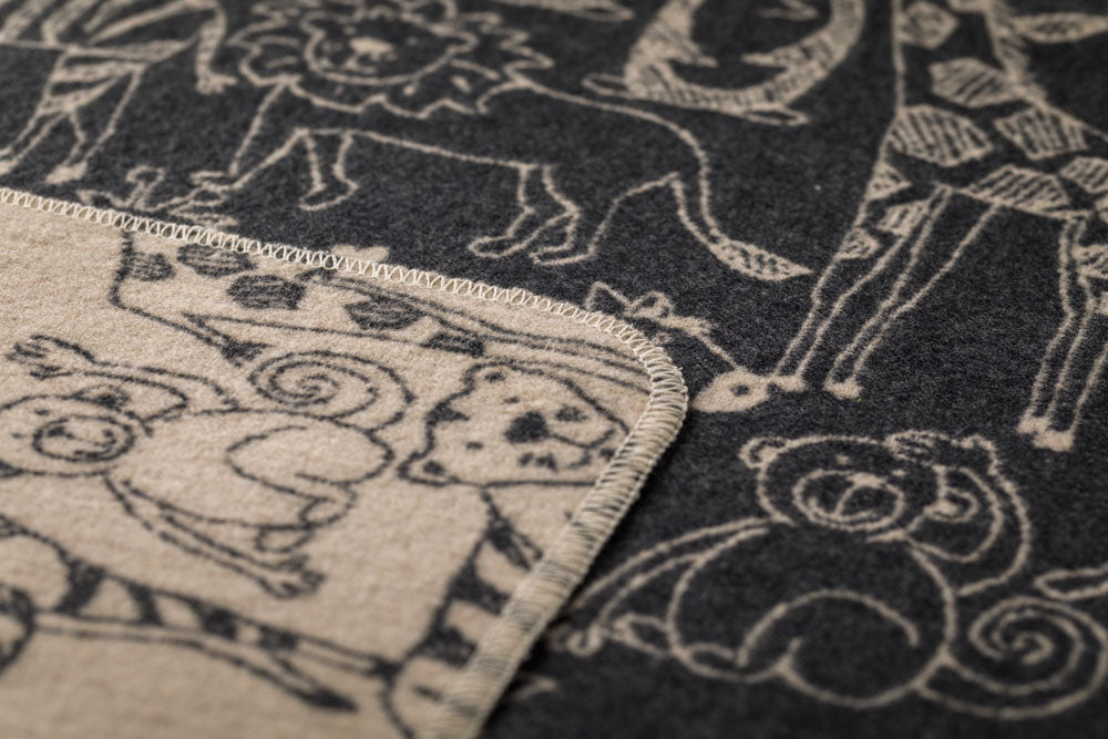 JUWEL toddler blanket "safari animals" in . Blanket made by David Fussenegger , a family-run mill in Austria.