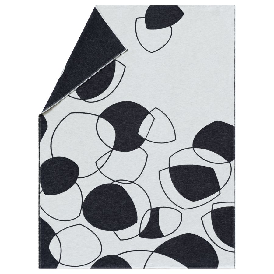 LUCA Throw "Abstract" in anthracite . Throw Blanket made by David Fussenegger , a family-run mill in Austria.