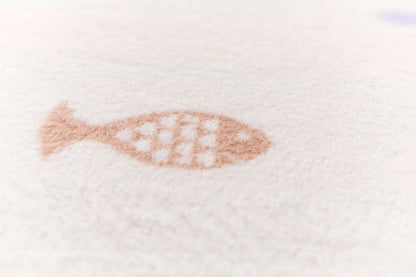 MILA baby blanket "school of fish" in . Blanket made by David Fussenegger , a family-run mill in Austria.