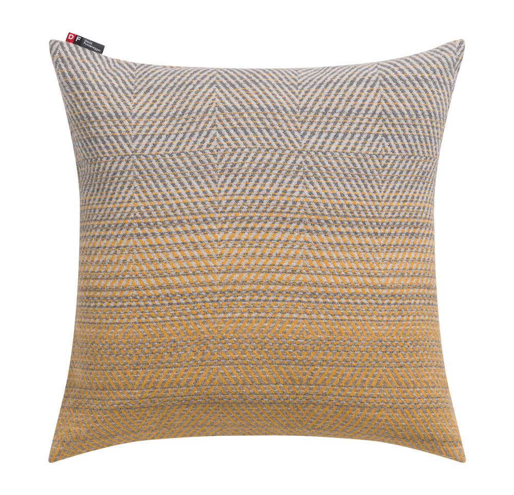 NOVA cushion cover "gradient herringbone" in gold . Cushion Cover made by David Fussenegger , a family-run mill in Austria.