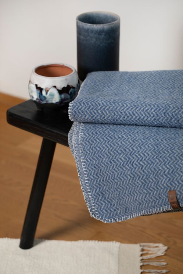 MERANO Throw "Herringbone" in . Throw Blanket made by David Fussenegger , a family-run mill in Austria.