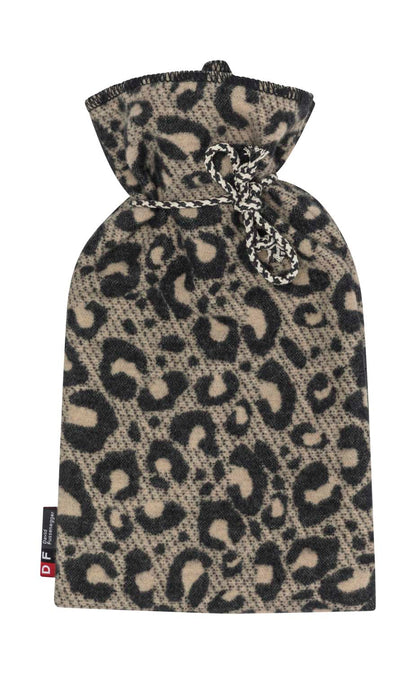 SILVRETTA warming bottle "leopard" in charcoal . Warming Bottle made by David Fussenegger , a family-run mill in Austria.
