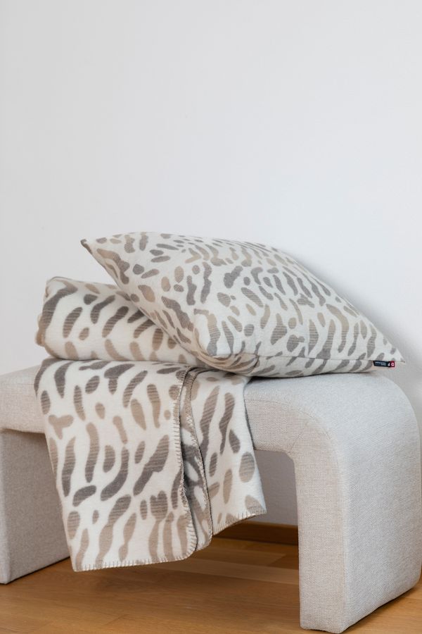 SAVONA Throw "Snow Leopard" in . Throw Blanket made by David Fussenegger , a family-run mill in Austria.