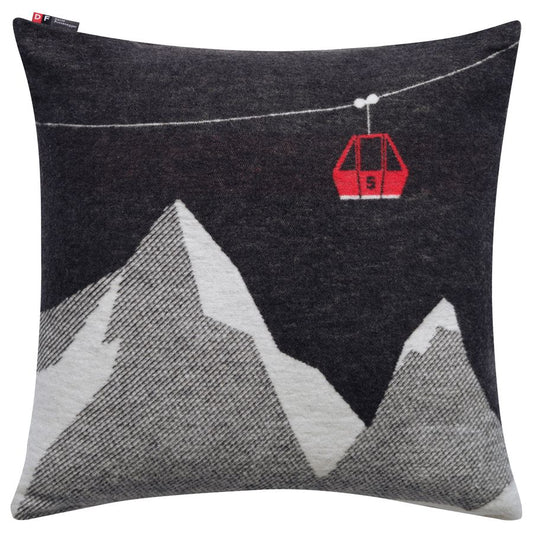 SILVRETTA Cushion Cover "Montain/Gondola" in anthracite . Cushion Cover made by David Fussenegger , a family-run mill in Austria.