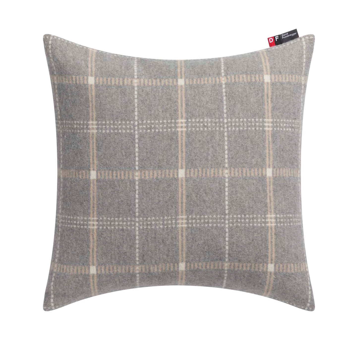 SILVRETTA cushion cover "checkered" in light grey . Cushion Cover made by David Fussenegger , a family-run mill in Austria.