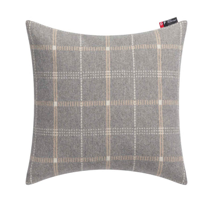 SILVRETTA cushion cover "checkered" in light grey . Cushion Cover made by David Fussenegger , a family-run mill in Austria.