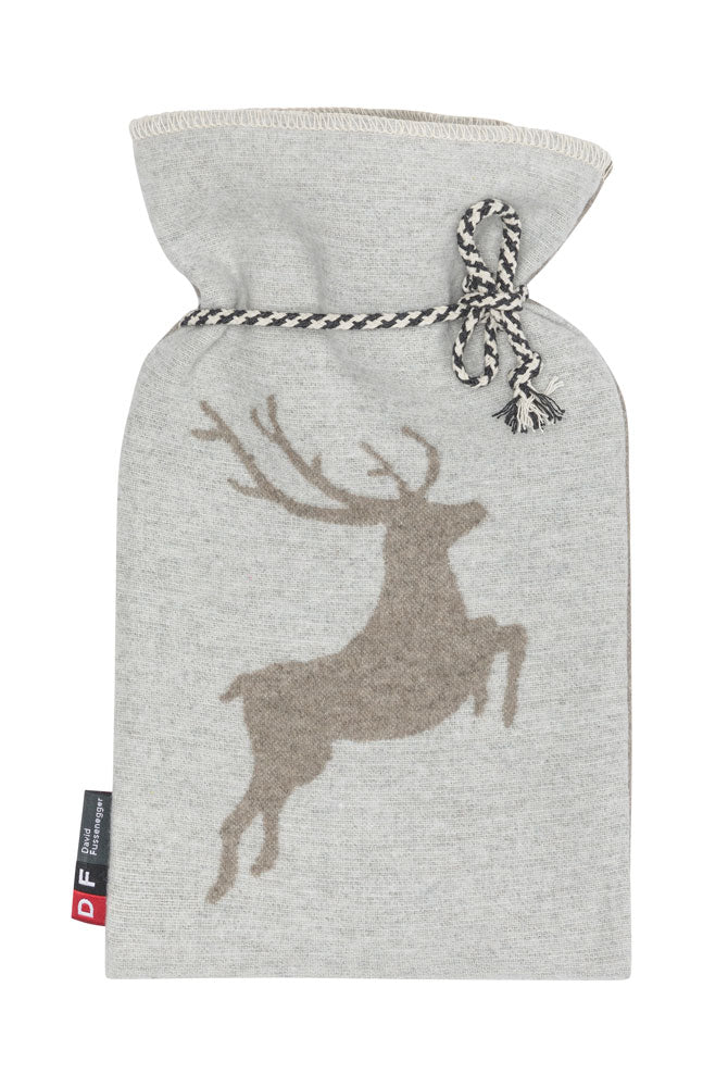 SILVRETTA warming bottle "stag" in light grey . Warming Bottle made by David Fussenegger , a family-run mill in Austria.