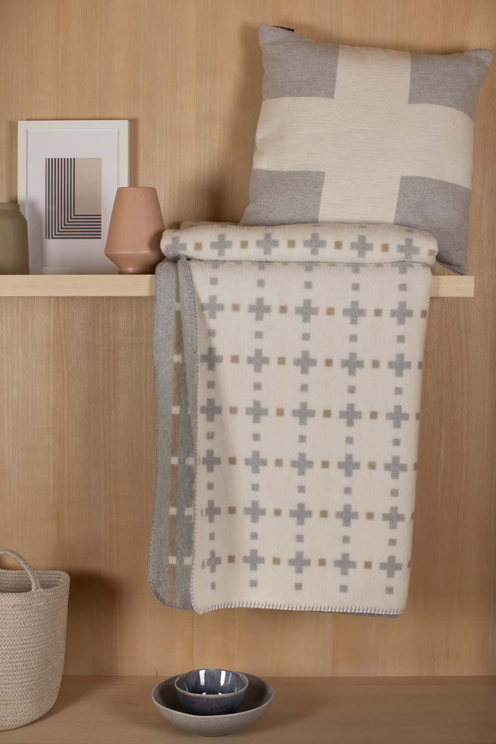 SAVONA throw "crosses/checks" in . Throw Blanket made by David Fussenegger , a family-run mill in Austria.