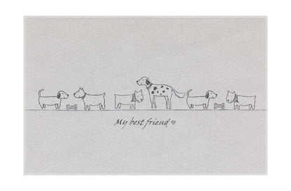 PET padded dog mat "My Best Friend" in grey . Dog Mat made by David Fussenegger , a family-run mill in Austria.