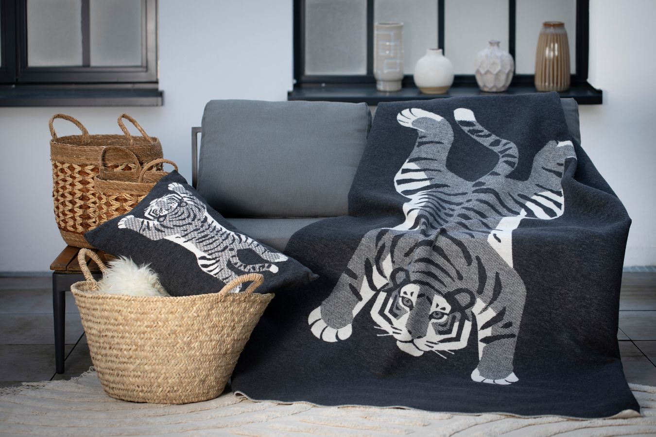 NOVA Cushion Cover "Tiger" in . Cushion Cover made by David Fussenegger , a family-run mill in Austria.