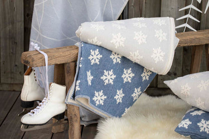 CARLA throw plaid "snowflake" in . Throw Blanket made by David Fussenegger , a family-run mill in Austria.