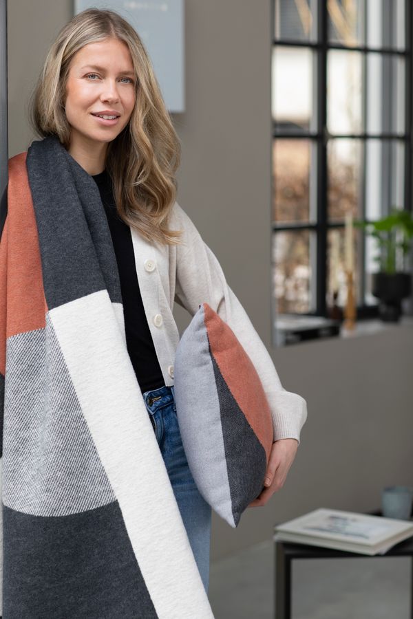 LUCA Throw "Modular Forms" in . Throw Blanket made by David Fussenegger , a family-run mill in Austria.