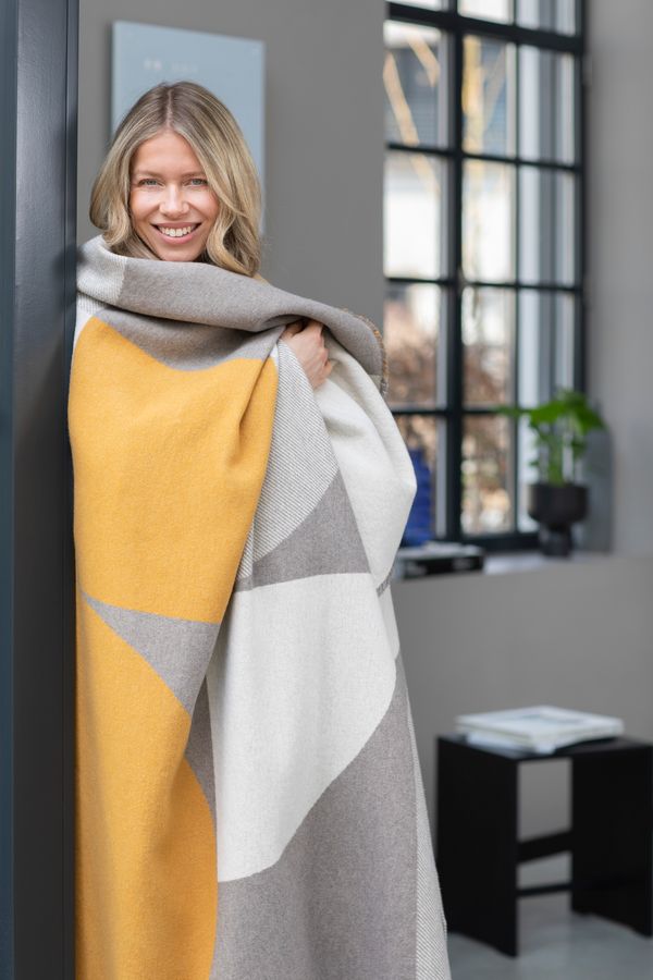 LUCA Throw "Modular Forms" in . Throw Blanket made by David Fussenegger , a family-run mill in Austria.