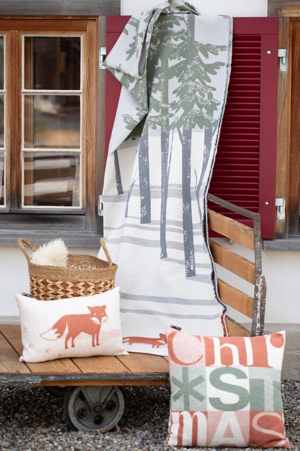 LUCA Throw "Forest Fox" in . Throw Blanket made by David Fussenegger , a family-run mill in Austria.