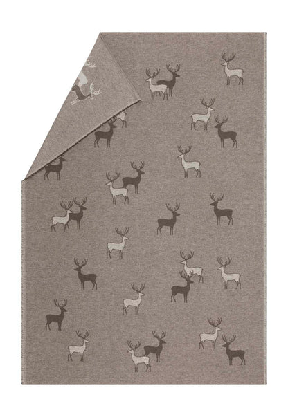 LUCA throw "pairs of stags" in brown . Throw Blanket made by David Fussenegger , a family-run mill in Austria.