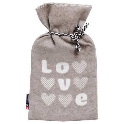 SILVRETTA Warming Bottle "Hearts/Love" in smoke . Warming Bottle made by David Fussenegger , a family-run mill in Austria.
