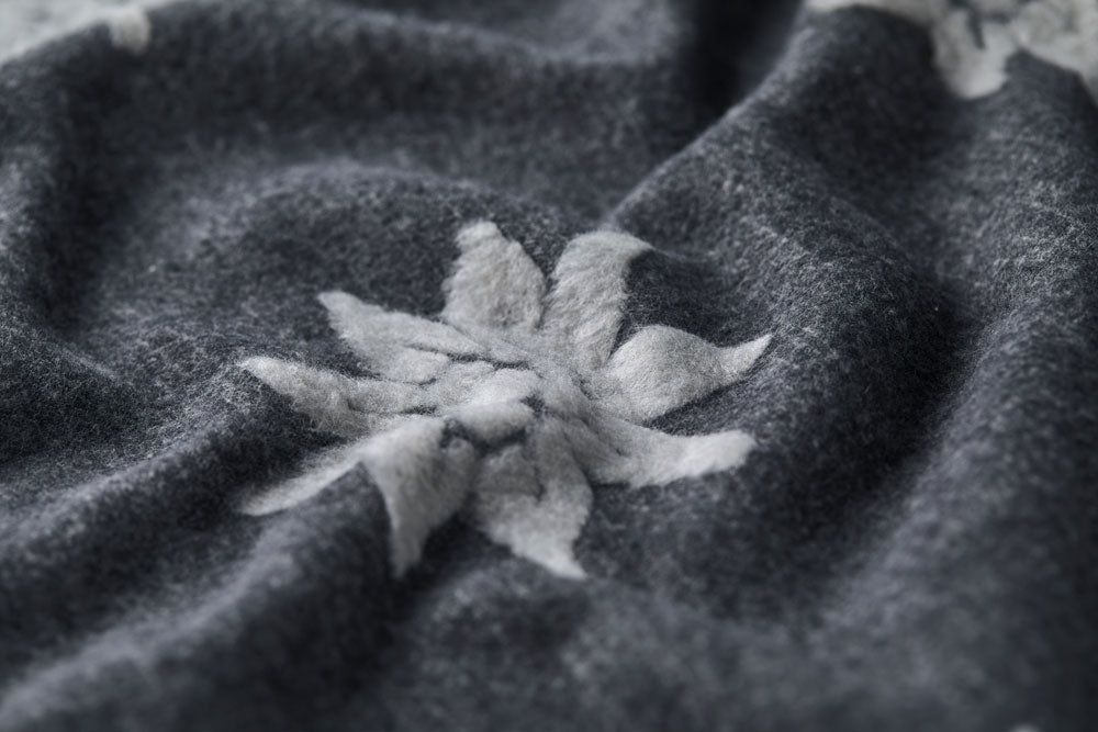 CARLA throw "Edelweiß" in . Throw Blanket made by David Fussenegger , a family-run mill in Austria.