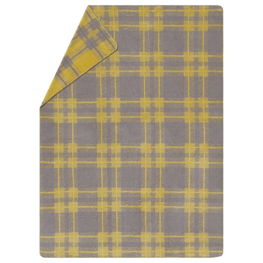 SAVONA Throw "Tartan" in smoke yellow . Throw Blanket made by David Fussenegger , a family-run mill in Austria.