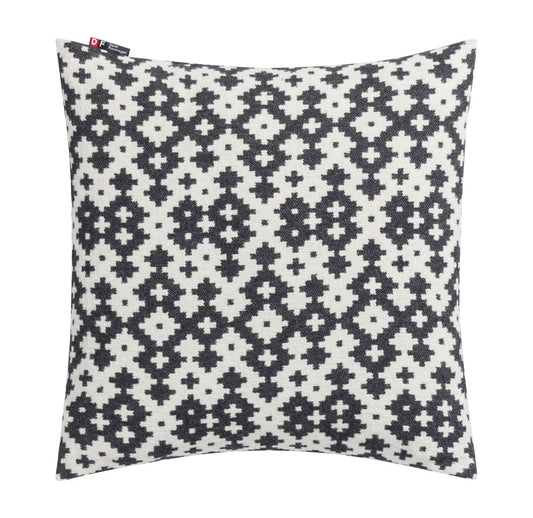 NOVA cushion cover "small ethnic pattern" in charcoal . Cushion Cover made by David Fussenegger , a family-run mill in Austria.