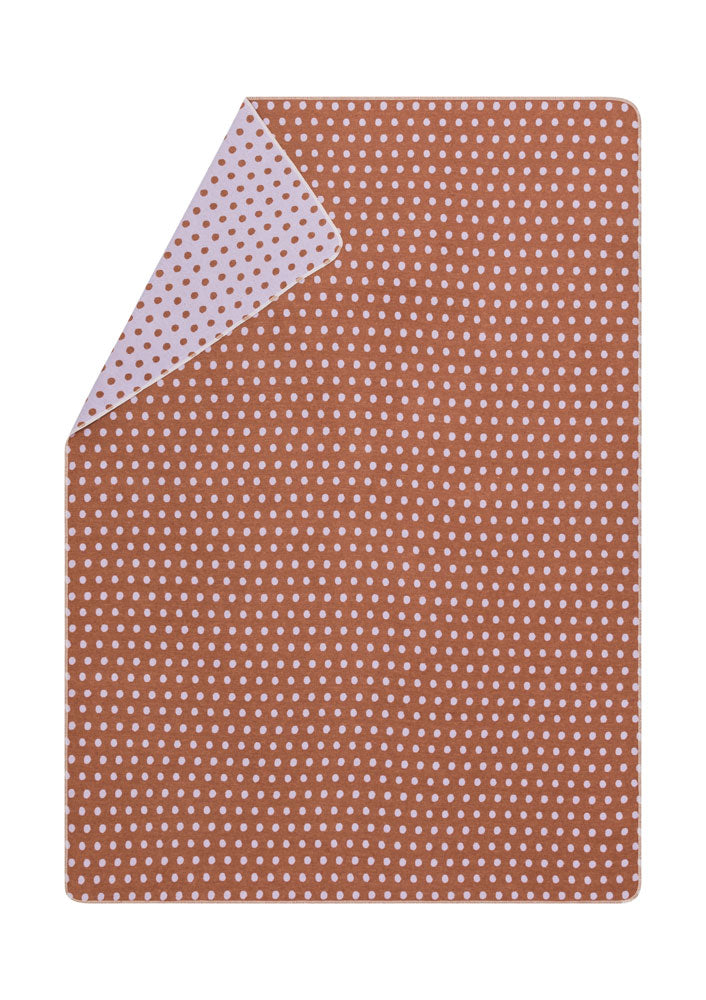 SILVRETTA throw "dots allover" in toffee . Throw Blanket made by David Fussenegger , a family-run mill in Austria.