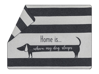 PET blanket "Home is Where My Dog Sleeps" large in grey . Pet Blanket made by David Fussenegger , a family-run mill in Austria.