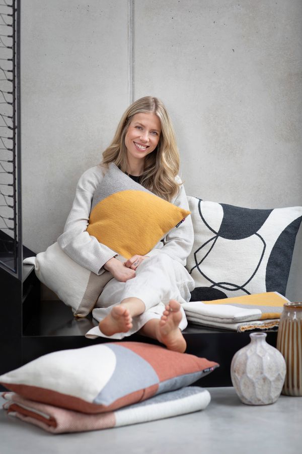 LUCA Throw "Modular Forms" in . Throw Blanket made by David Fussenegger , a family-run mill in Austria.