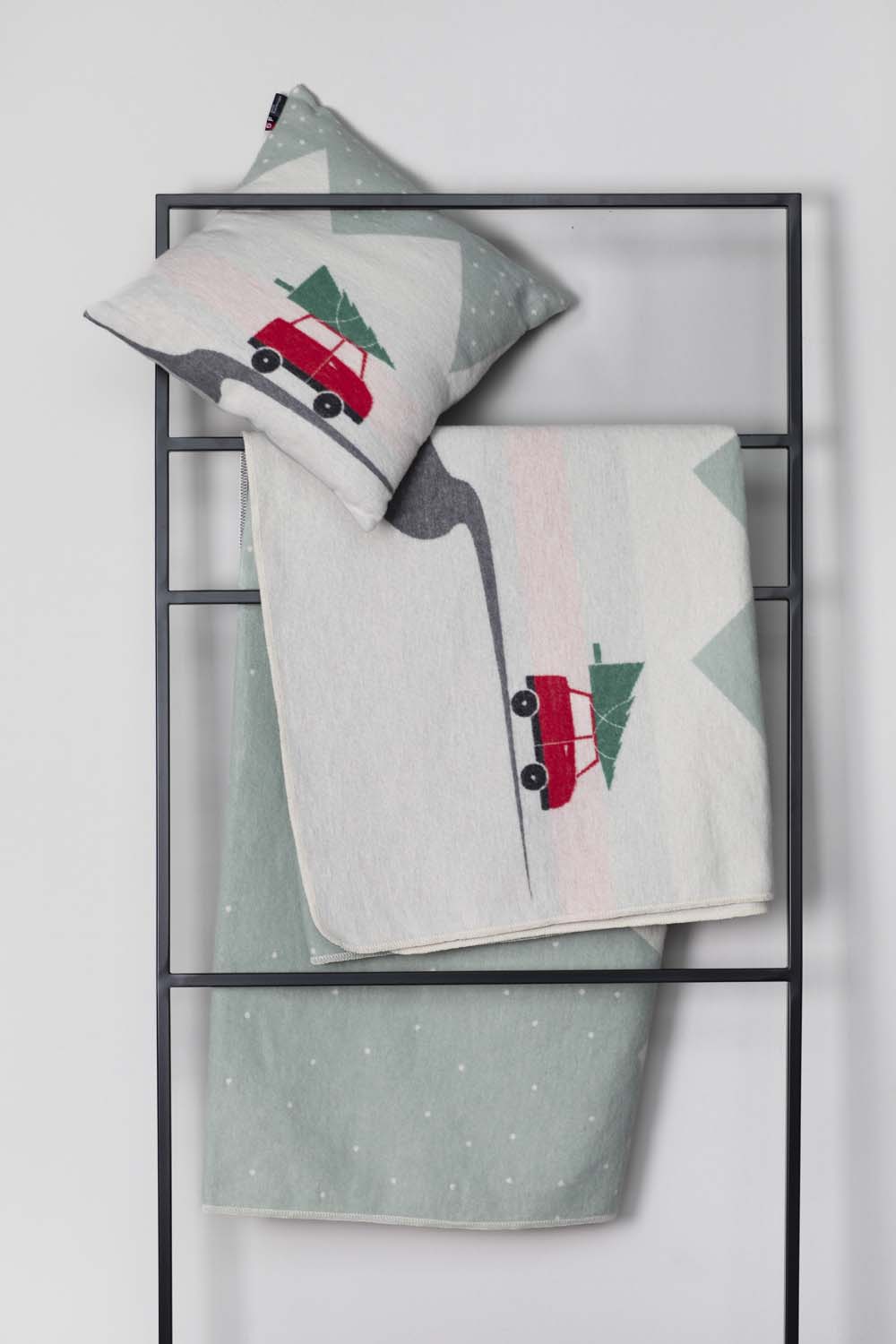 SILVRETTA throw "car/tree" in . Throw Blanket made by David Fussenegger , a family-run mill in Austria.